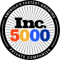 America's Fastest-Growing Private Companies, inc 5000, colored medallion.