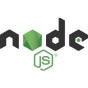 Black and green Node logo with a white background.