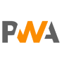 Dark grey and orange PWA logo with a white background.